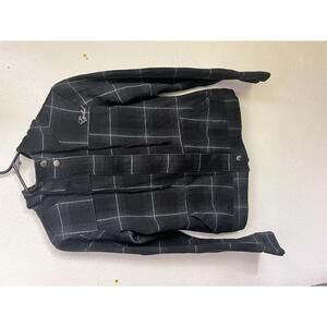 Ezekiel Girl Black Plaid Hooded Zip-Up Jacket Size Medium